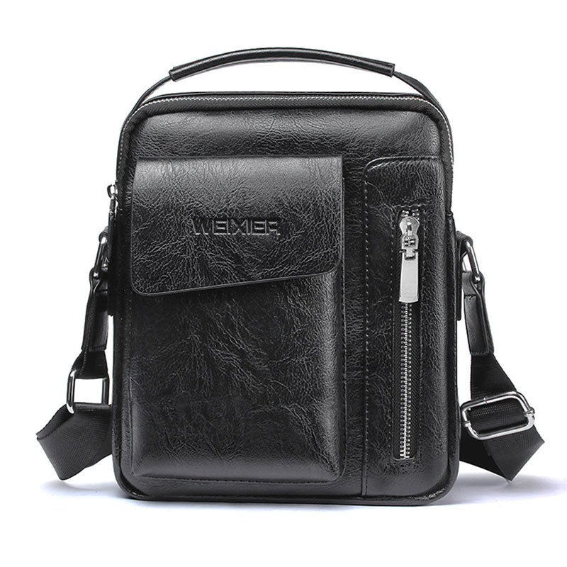 Stylish Mens Leather Crossbody Bag with Adjustable Strap