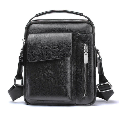 Stylish Mens Leather Crossbody Bag with Adjustable Strap