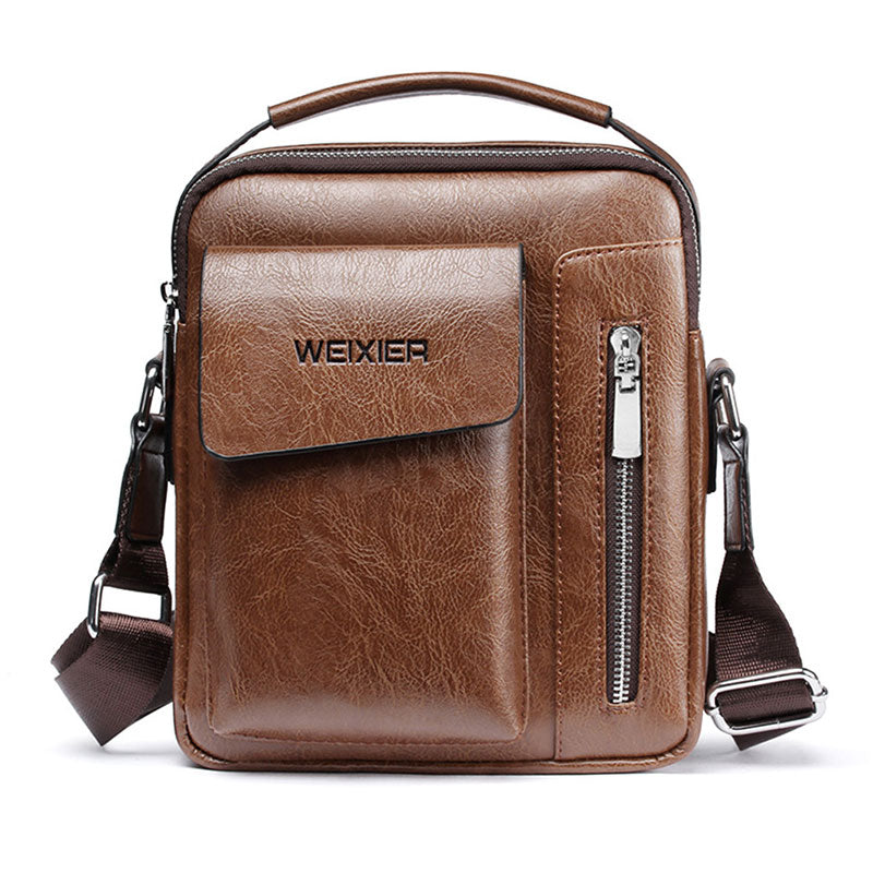 Stylish Mens Leather Crossbody Bag with Adjustable Strap - Befez