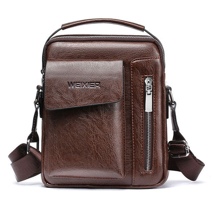 Stylish Mens Leather Crossbody Bag with Adjustable Strap