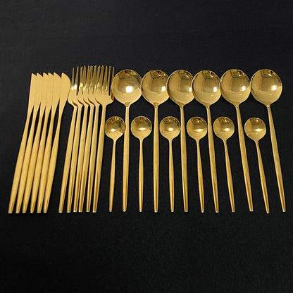 Elegant Gold Flatware Set for Fine Dining