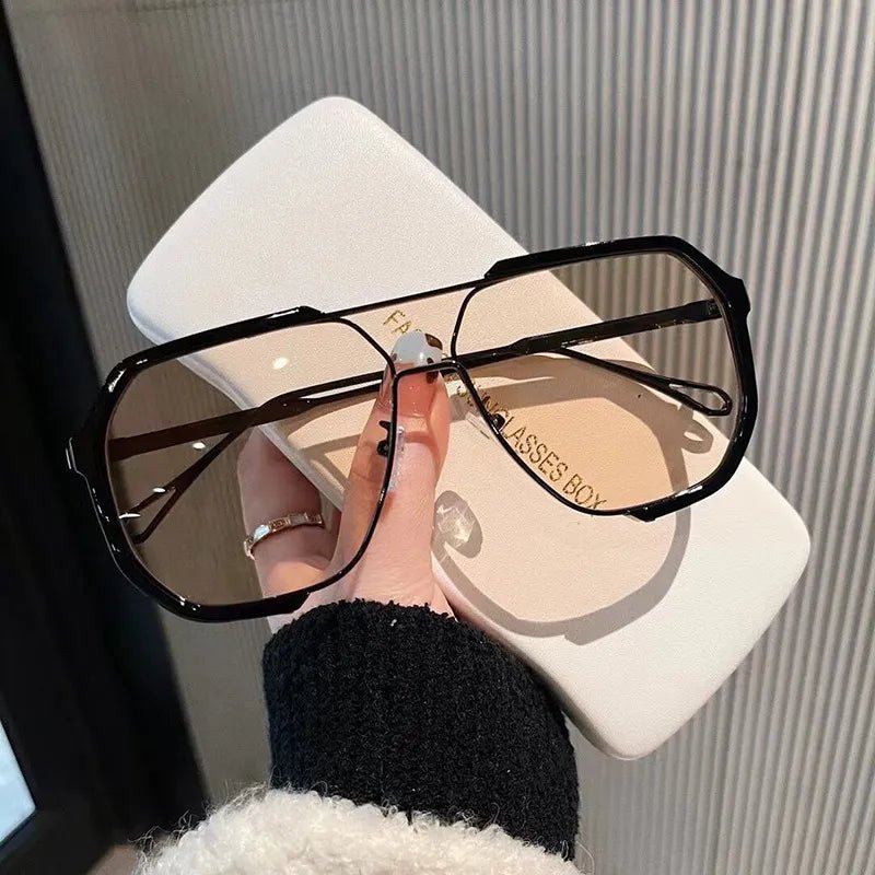Trendy Large Square Sunglasses with UV Protection Lenses