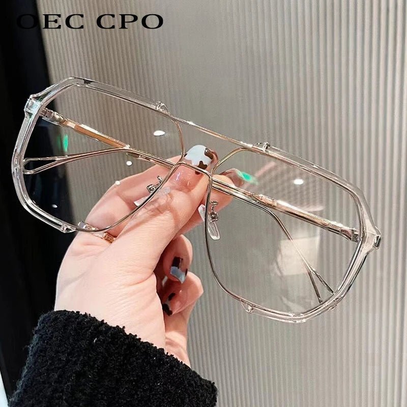 Trendy Large Square Sunglasses with UV Protection Lenses