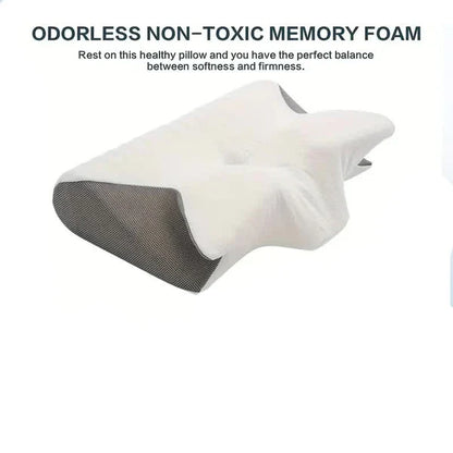 Contoured Butterfly Pillow with Support for Side Sleepers