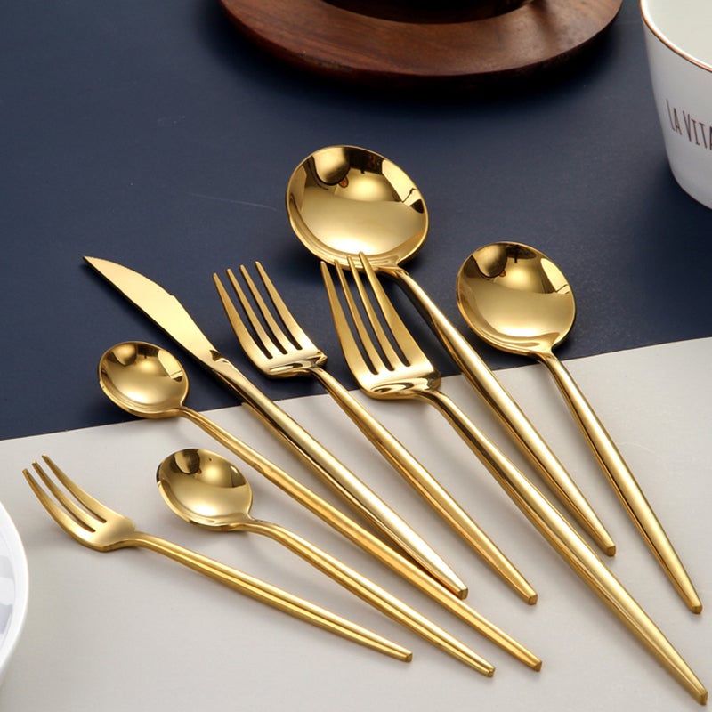 Elegant Gold Flatware Set for Fine Dining
