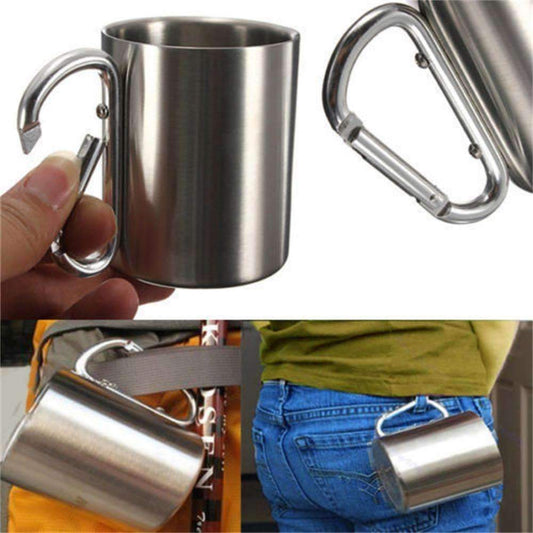 Durable Carabiner Clip Insulated Travel Coffee Mug Cup - Befez
