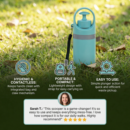 Pet Waste Scoop with Refill Bags – Compact Cleaner Kit