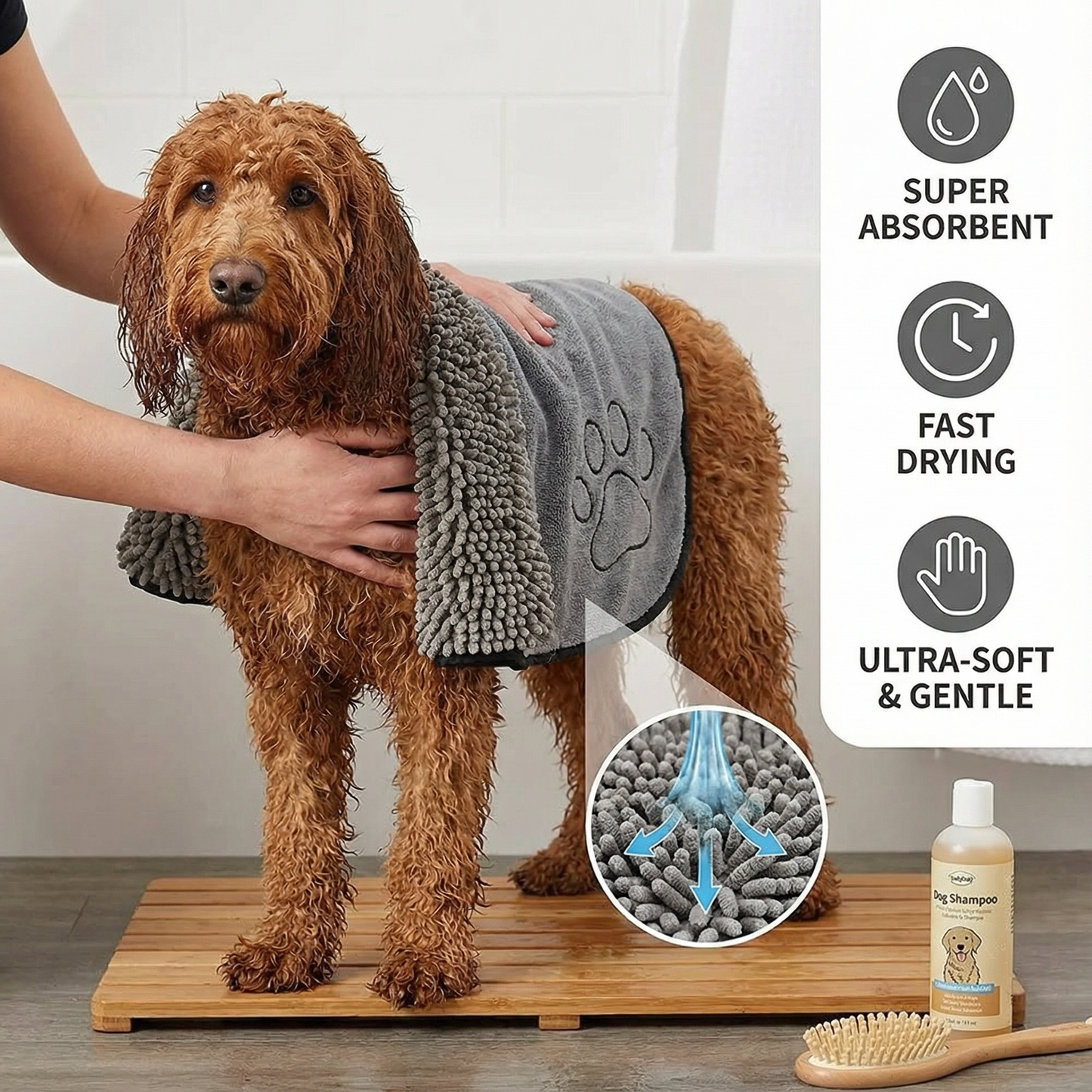 Quick-Dry Soft Microfibre Pet Towel