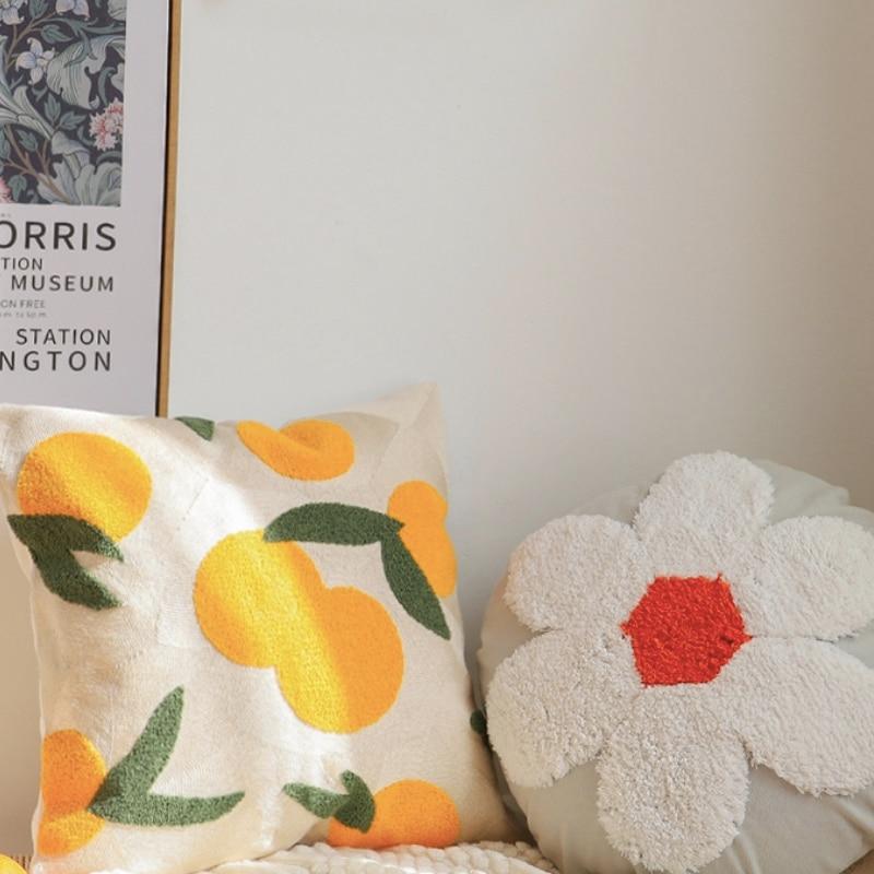 Vibrant Orange Accent Throw Pillow