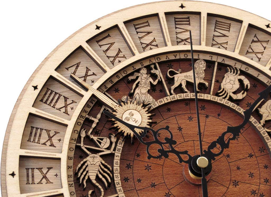 Befez | Astrology Symbol Wooden Wall Clock