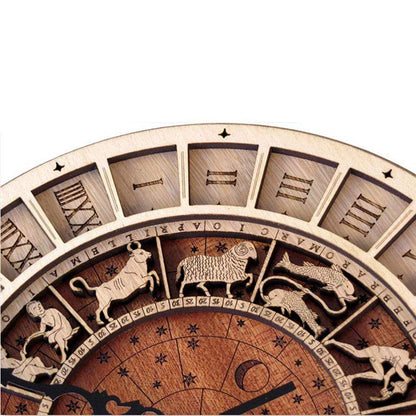 Befez | Astrology Symbol Wooden Wall Clock