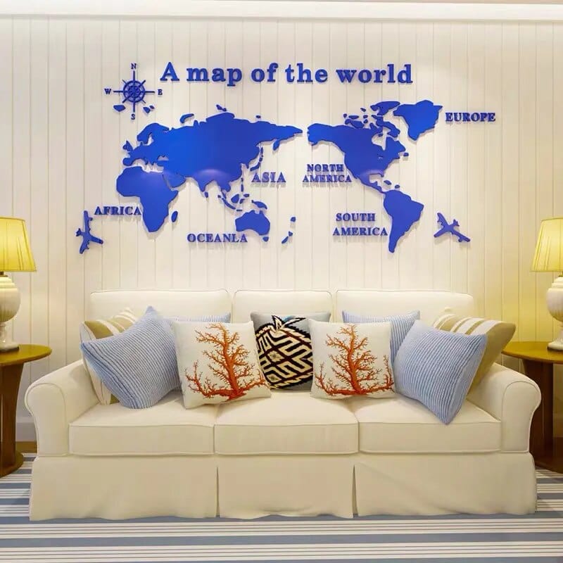 Colorful Globe Wall Decal Map Sticker - Befez