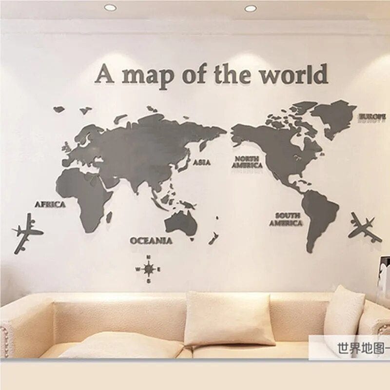 Colorful Globe Wall Decal Map Sticker