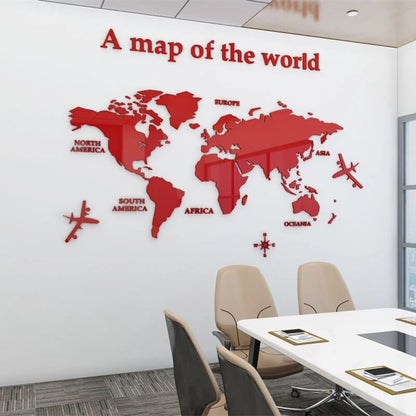 Colorful Globe Wall Decal Map Sticker