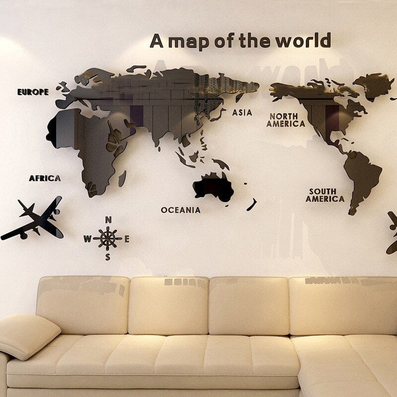 Colorful Globe Wall Decal Map Sticker