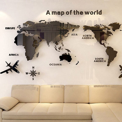 Colorful Globe Wall Decal Map Sticker