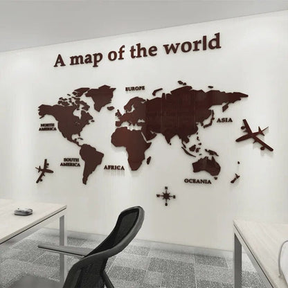 Colorful Globe Wall Decal Map Sticker