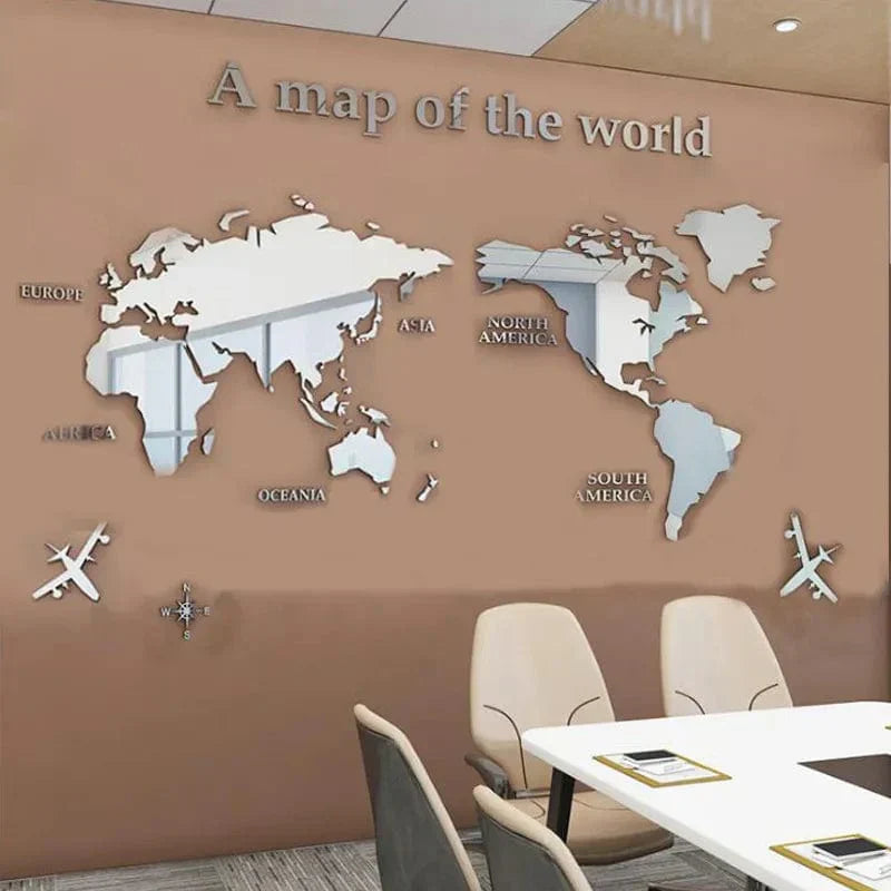 Colorful Globe Wall Decal Map Sticker