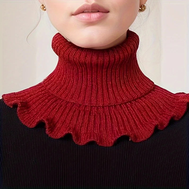 Soft Women's Cable Knit Turtleneck Scarf
