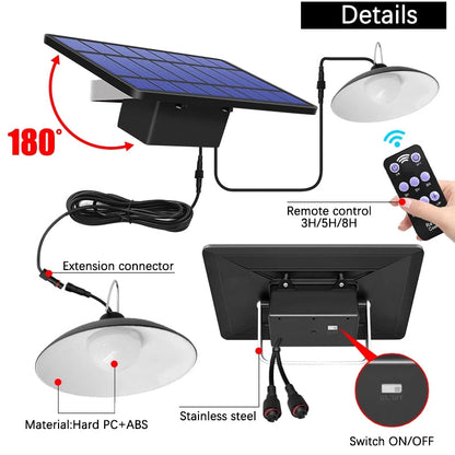 Outdoor Solar Powered LED Light Set with Remote