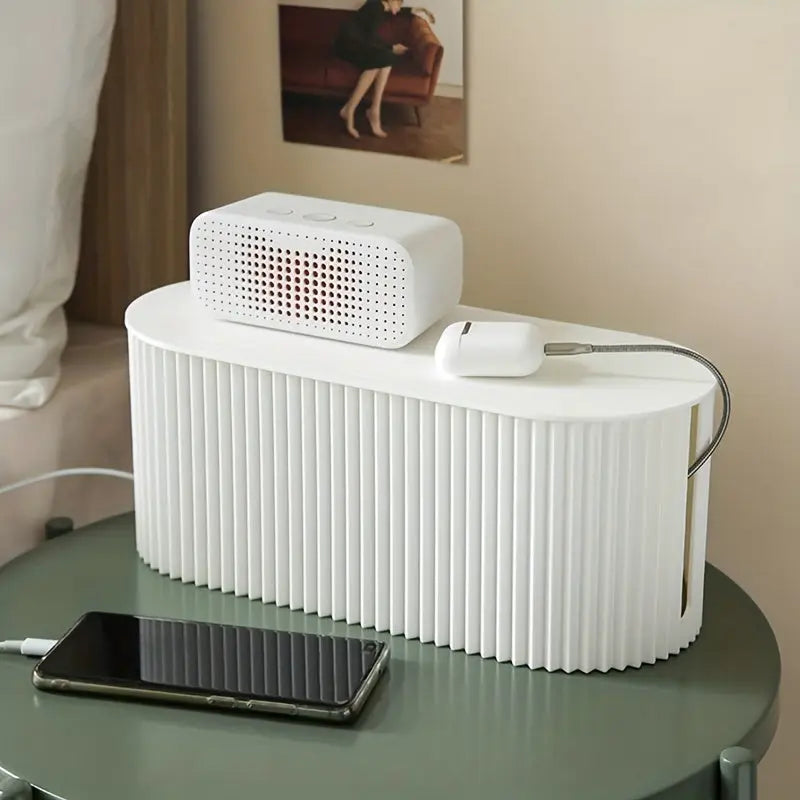 Compact White Desk Cable Organizer Box - Befez