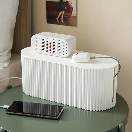 Compact White Desk Cable Organizer Box - Befez