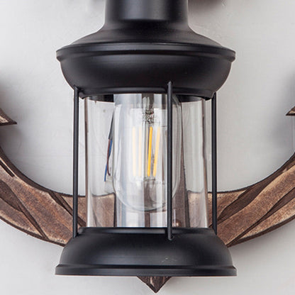 Rustic Coastal Wooden Anchor Light