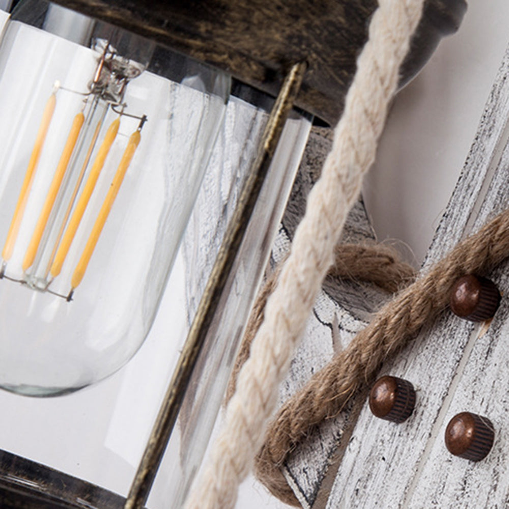 Rustic Coastal Wooden Anchor Light