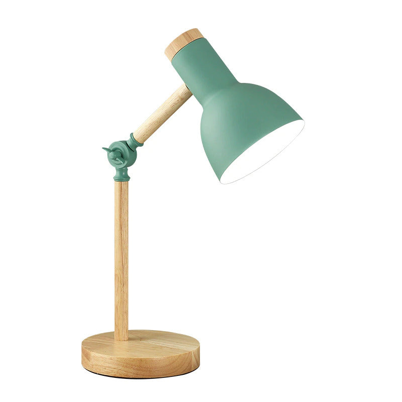 Compact Wooden Desk Lamp with Adjustable Arm