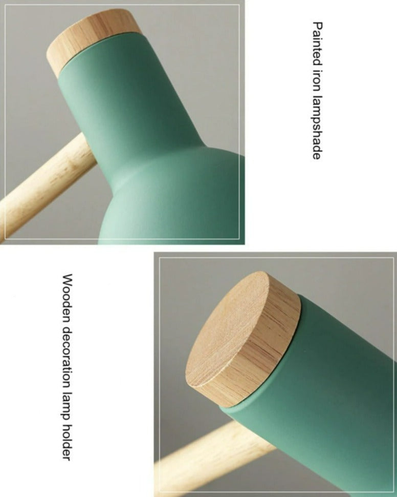 Compact Wooden Desk Lamp with Adjustable Arm