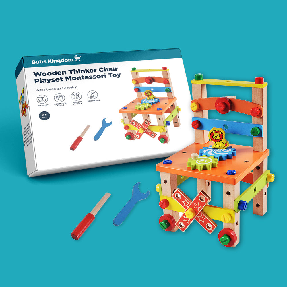 Mini Wooden Kids Chair Set for Creative Play