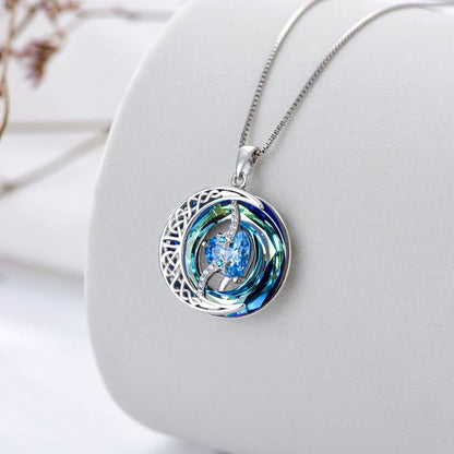 Luxurious Gold Birthstone Moon Necklace