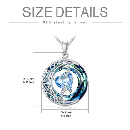 Luxurious Gold Birthstone Moon Necklace