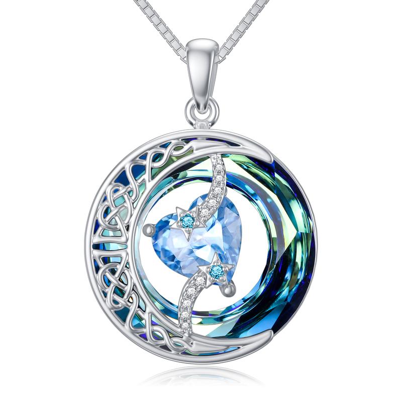 Luxurious Gold Birthstone Moon Necklace - Befez