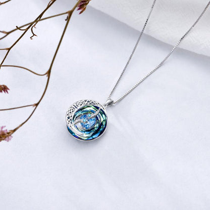 Luxurious Gold Birthstone Moon Necklace