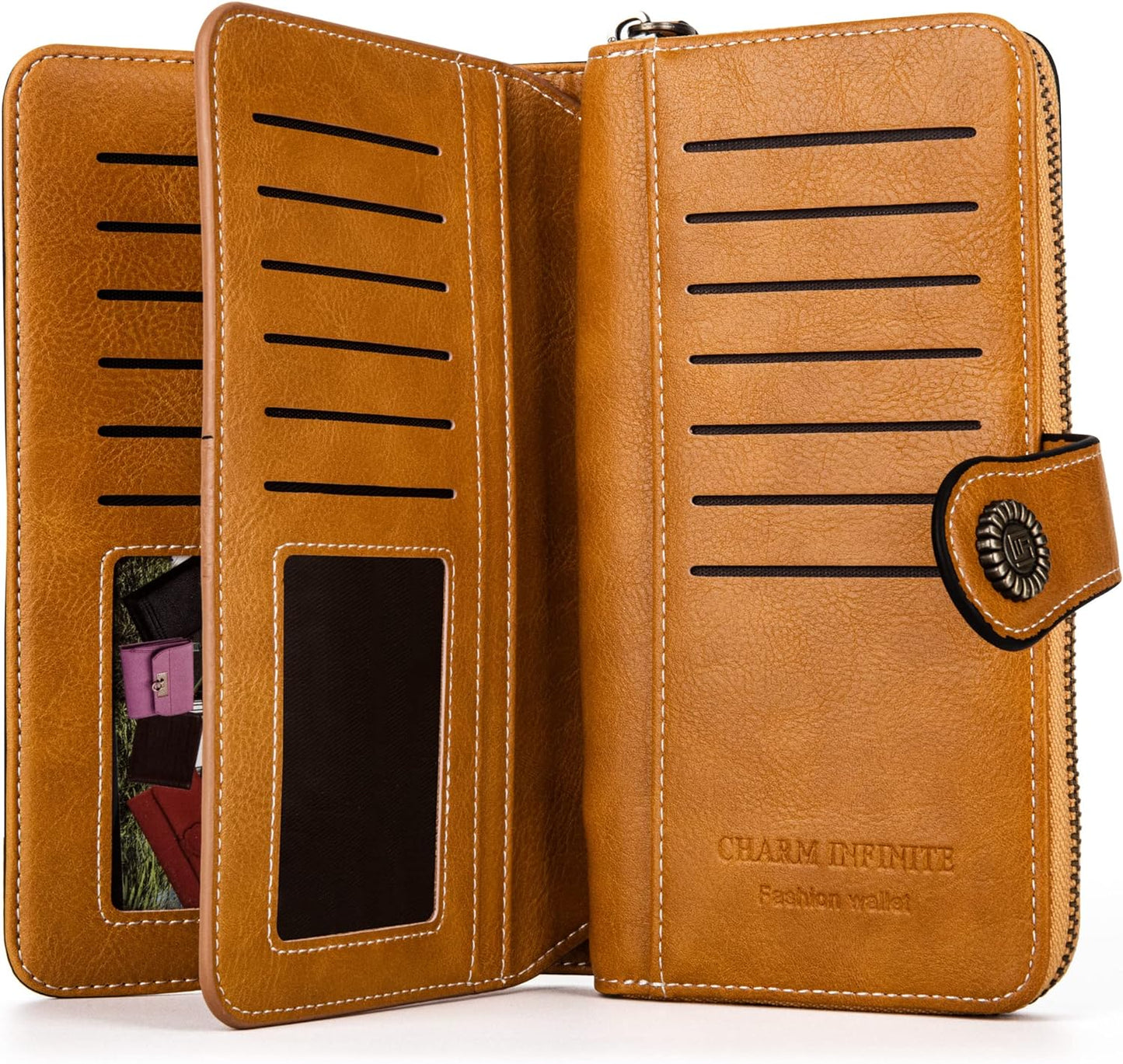 Fashionable Genuine Leather Wristlet Wallet