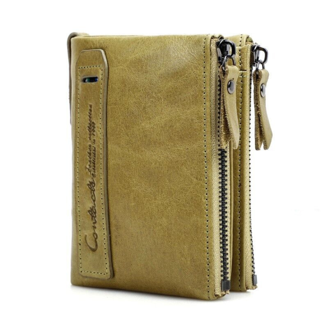 Fashionable Dual Zip Pocket Wallet