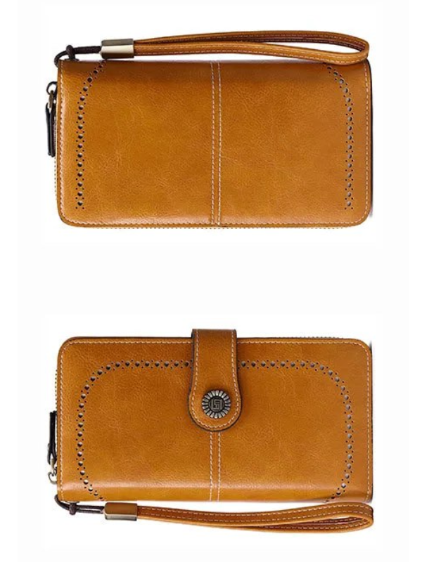Fashionable Genuine Leather Wristlet Wallet