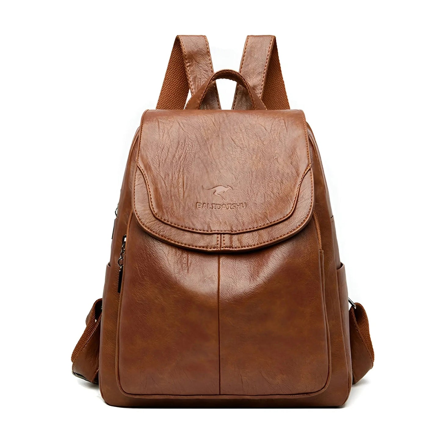 Classic Brown Leather Ladies Backpack
