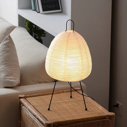 Traditional Asian Style Rice Paper Table Lamp