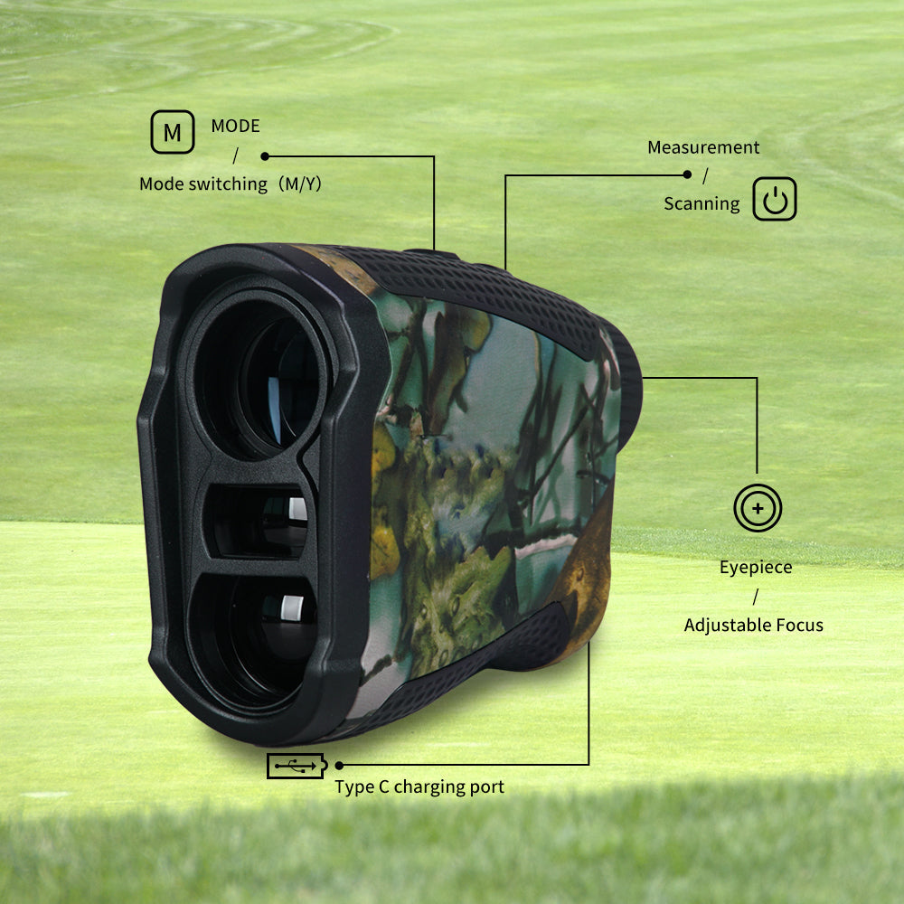 Compact Laser Distance Meter 1000m Waterproof Camo Rangefinder