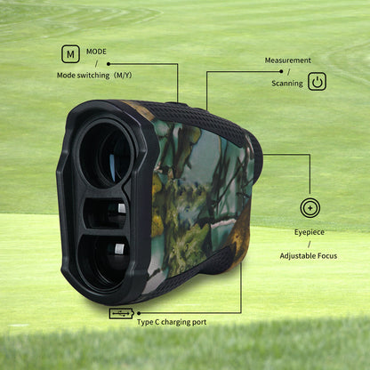 Compact Laser Distance Meter 1000m Waterproof Camo Rangefinder